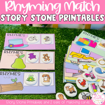 Preview of Rhyming Match Story Stones | Story Stone Printables and Activity Cards