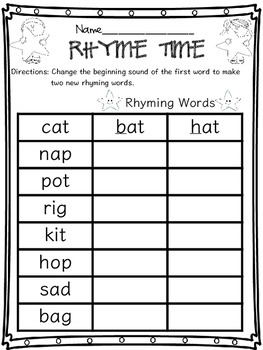 Rhyming Pack - Short Vowels by Cary Wright | TPT