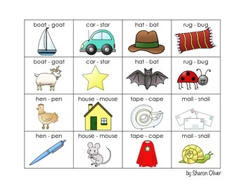 Rhyming Picture Cards - Set One by Sharon Oliver | TpT