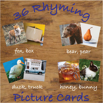 Preview of Rhyming Picture Cards with Real Photos