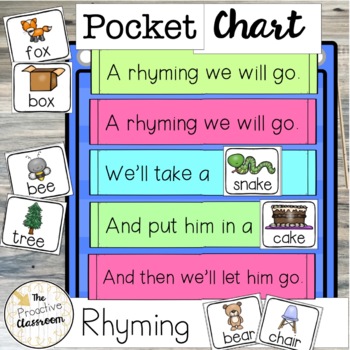 Preview of Rhyming Pocket Chart Activity | Read Across America| Preschool | Kindergarten