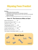 Rhyming Poem Fill-in-the-Blank Practice Worksheets (5 poems)