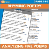 Rhyming Poetry - Plans, Posters, Poems for Fourth and Fifth Grade