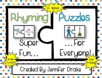 Preview of Rhyming Puzzles  ~Set of 32 PLUS Printables~  **CC Aligned**