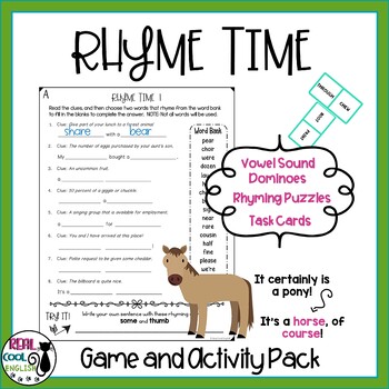 Rhyming Riddles and Pronunciation Activities Bundle by Real Cool English