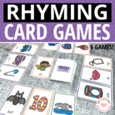 Rhyming Card Games- CVC Words Rhyming Practice Activities 
