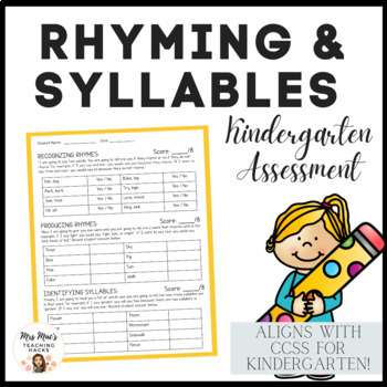 Preview of Rhyming and Syllables Assessment (Kindergarten)