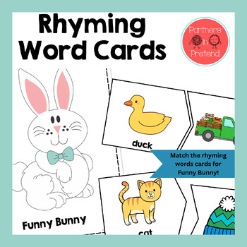 Rhyming Word Cards - Funny Bunny - for PreK & Preschool - C4L | TPT