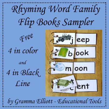 Preview of Rhyming Word Family Flip Books Sampler for K-1-2