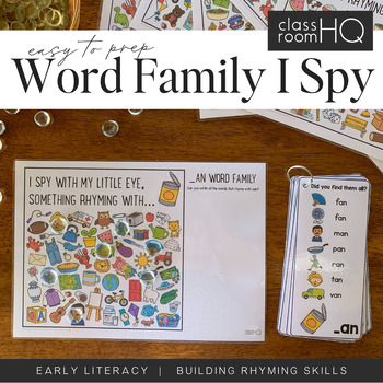 Preview of Rhyming Word Family I Spy Mats - AN/AP/AT | Phonological Awareness Skill Builder