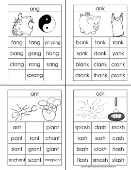 rhyming word family mini book in bw grades 1 and 2 tpt