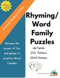 Rhyming/Word Family Puzzles -AB Family