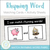 Rhyming Word Matching Cards and Activity Sheets