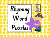 Rhyming Word Puzzles - 45 Puzzles = 90 Puzzle Pieces!