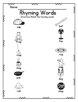 Rhyming Word Worksheets By Gold Dragon Education Emporium 