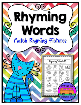 Preview of Rhyming Words - Matching Pictures: Worksheets and EASEL Activities