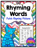 Rhyming Words - Matching Pictures: Worksheets and EASEL Ac