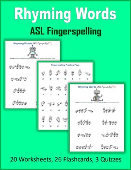 Preview of Rhyming Words  - ASL Fingerspelling (Sign Language)