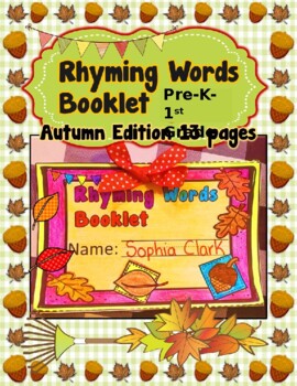 Preview of Rhyming Words Booklet Autumn