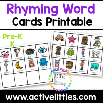 Preview of Rhyming Words Cards Printable Preschool