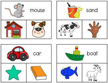 Phonemic Awareness: Rhyming Words Clip Cards (2 Levels) by Erin Guge