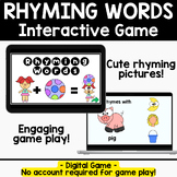 Rhyming Words Digital Game, Early Literacy Skills, Kinderg