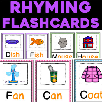 Preview of Rhyming Words Flashcards, Posters for Pre-K, Preschool, Kindergarten