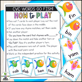 Rhyming Words Game - Go Fish! by Elementary Elle | TpT
