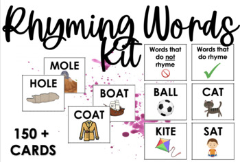 Preview of Rhyme / Rhyming Words Kit - Words and Pictures - Matching Activity