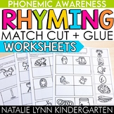 Rhyming Words Match Cut and Glue Phonemic Awareness Worksheets