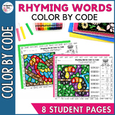 Rhyming Words Matching Word Work Color by Code Activity Wo