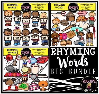 Preview of Rhyming Words Clip Art Big Set {Educlips Clipart}