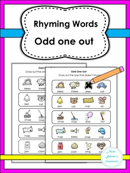 Preview of Rhyming Words Odd One Out- Special Education
