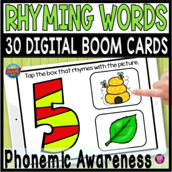 Preview of Rhyming Words Phonemic Awareness Words that Rhyme Digital Boom Cards
