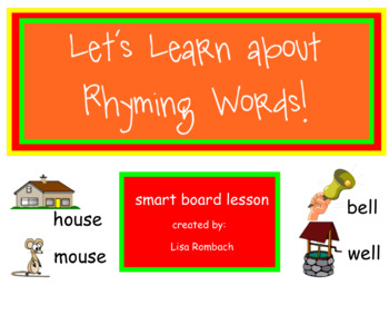 Preview of Rhyming Words SmartBoard Lessons for Primary Grades