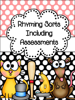 Preview of Rhyming Sort Cards (or Center) PLUS Assessments