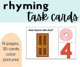 Rhyming Words Task Cards - Speech and Language Activity