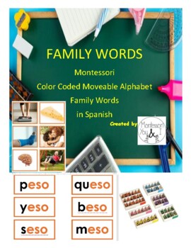 Preview of Rhyming Words Using the Montessori Color Coded Moveable Alphabet in Spanish