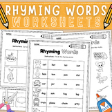 Rhyming Words Worksheets | Matching | Coloring | Cut & Pas
