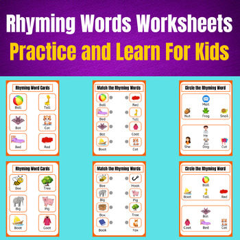 Rhyming Words Flip Books for Kindergarten and First Grade for home