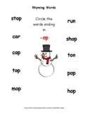 Rhyming Words for Young Children- Winter Theme