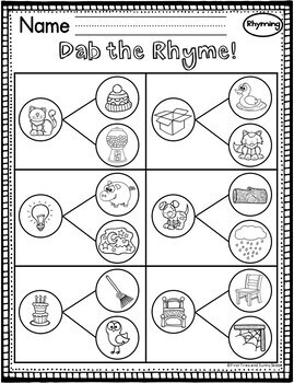 Rhyming Worksheets - Great for Kindergarten home learning | TpT
