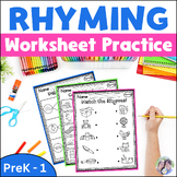 Rhyming Worksheets - Great for Kindergarten home learning
