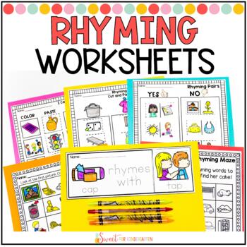 Preview of Rhyming Worksheets | No Prep Phonics Worksheets Pack