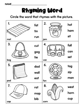 Rhyming Worksheets - Rhyming Words - Rhyming Activities - Free By Funny 