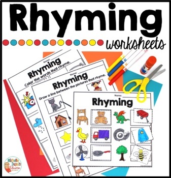 Preview of Rhyming Worksheets | Rhyming Words & Rhyming Activities - Kindergarten, 1st, 2nd