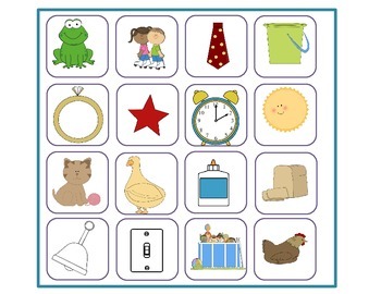Rhyming picture BINGO by Primary Princess Place | TPT