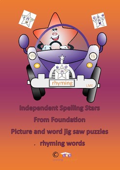 Preview of Rhyming - stars in cars jig saw puzzles for reading and saying