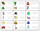 Rhyming tracing words with pictures (9 rhymes, 18 words) f