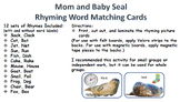 Rhyming words matching cards - Arctic Animal winter theme 